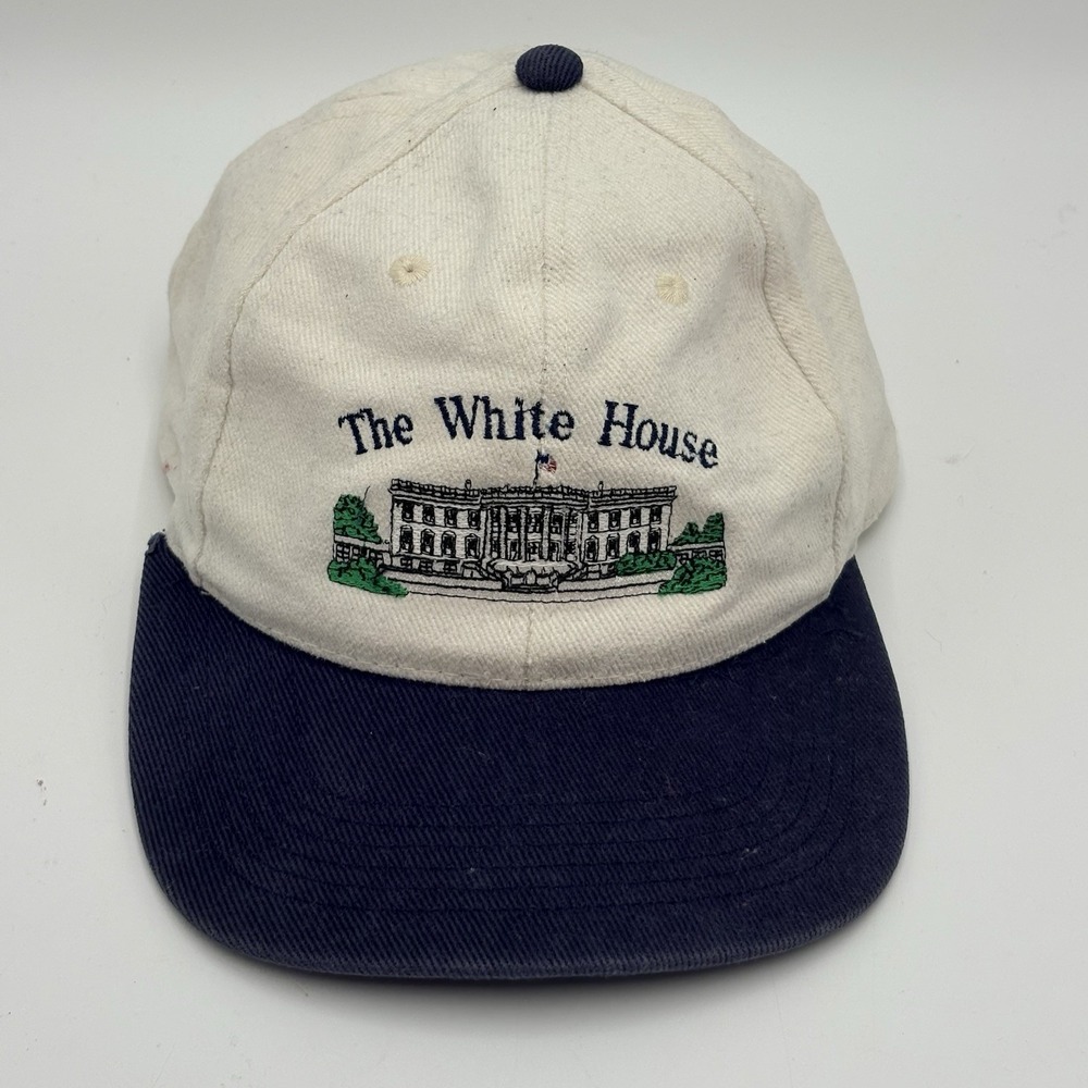 Vintage The White House Snapback Hat Cap Embroidered USA Made Washington DC 90s